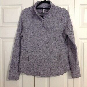 KYODAN Outdoor Size Large Purple Marled 1/4 Snap Pullover Sweatshirt Jacket